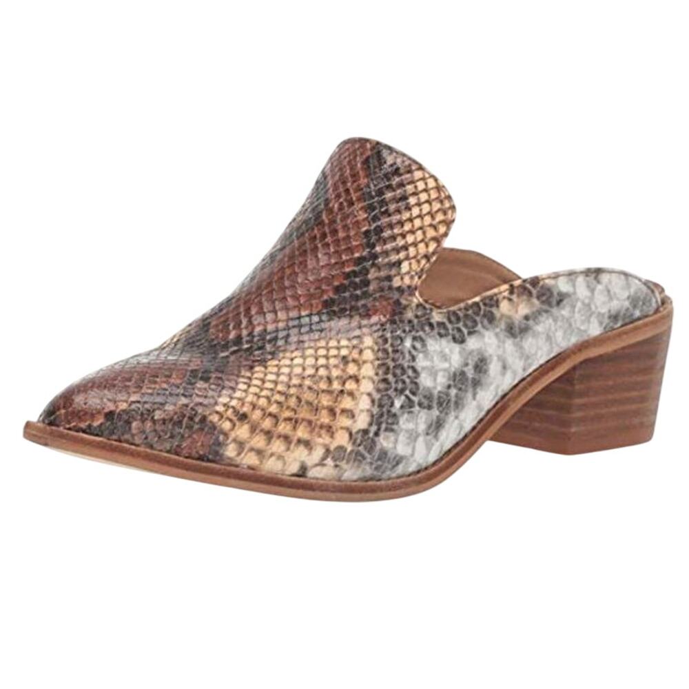 Chinese Laundry Womens Marnie Mules Size 5.5 EU 36 Brown Snake Print NIB